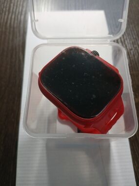 Red Smartwatch with Silicone Band - Unbranded